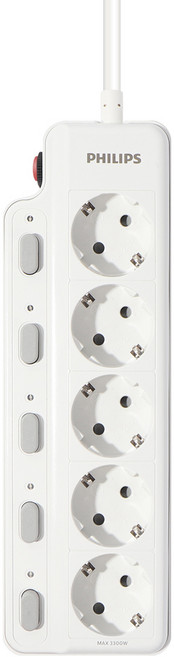 필립스 개별 스위치 멀티콘센트 5구 CHP3450WB/61, 1.5m, 혼합색상, 1개