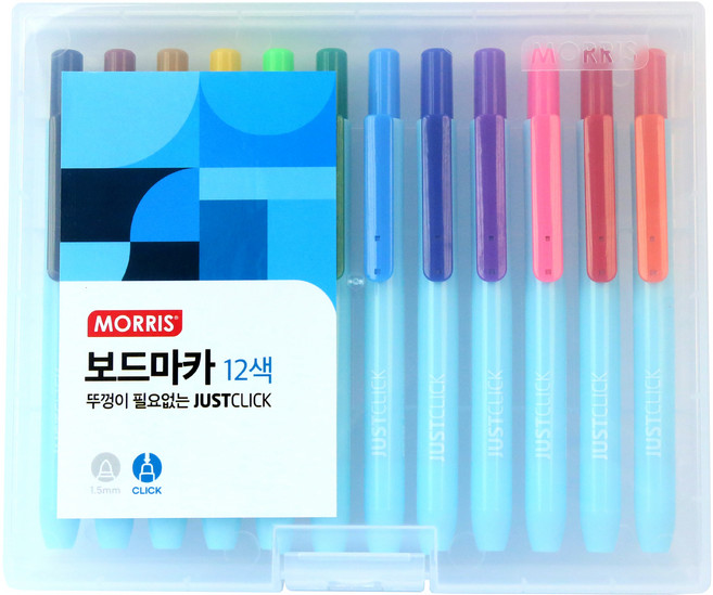 JUSTCLICK S系列白板筆 12色組, 多色, 1組