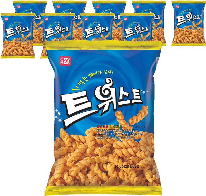 코스모스제과 트위스트 과자, 80g, 10개