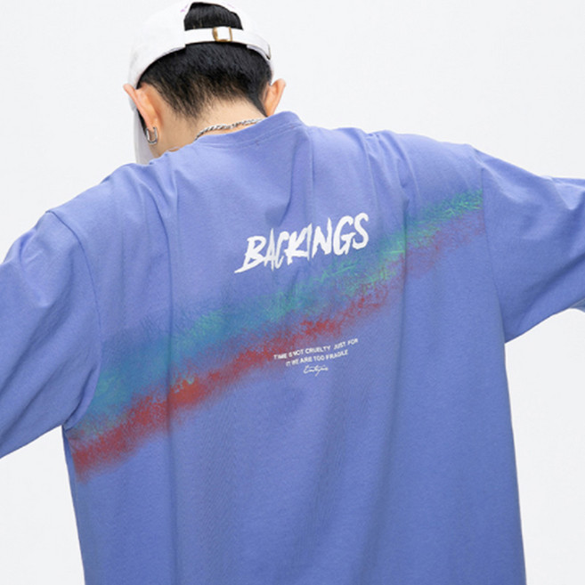 알럽홈 레인보우 블랙 반팔티