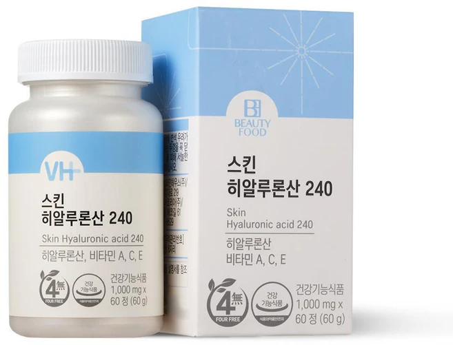 뷰티푸드 스킨히알루론산 240 60g, 60정, 1개 - 쿠팡