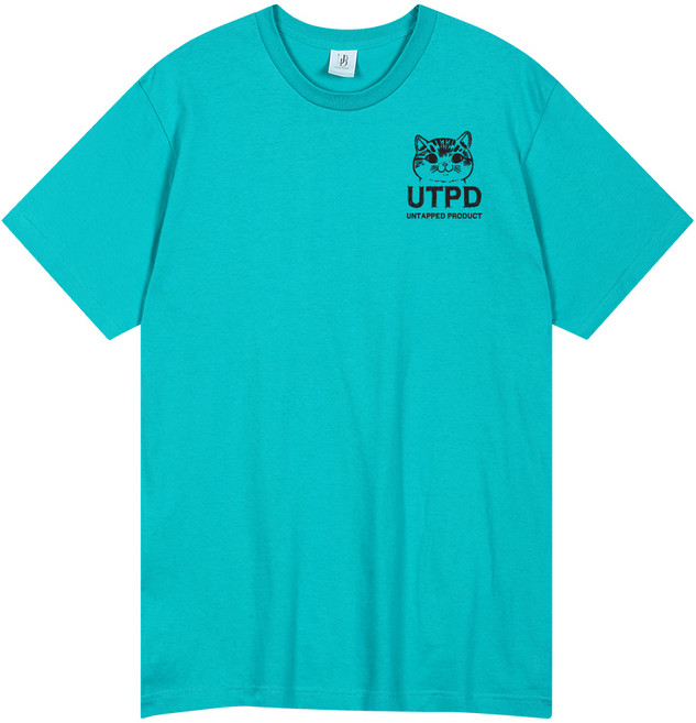 언탭트 16수 호러큐티 냐옹 통기성 반팔 티셔츠