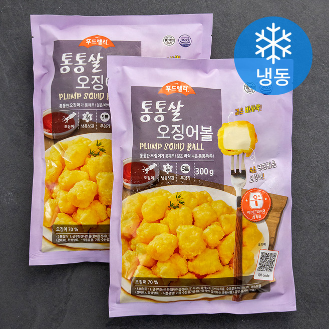 푸드렐라 통통살 오징어볼 (냉동), 300g, 2개