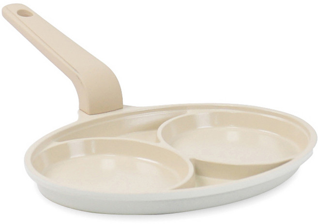 라체나 크림 IH 인덕션 2구 에그팬, 21 x 14 x 2 cm, 1개, 21142cm