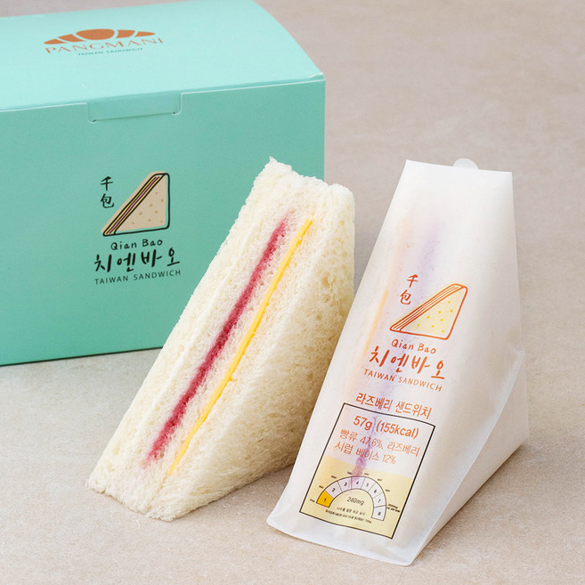 치엔바오 대만식 라즈베리 샌드위치, 57g, 6개