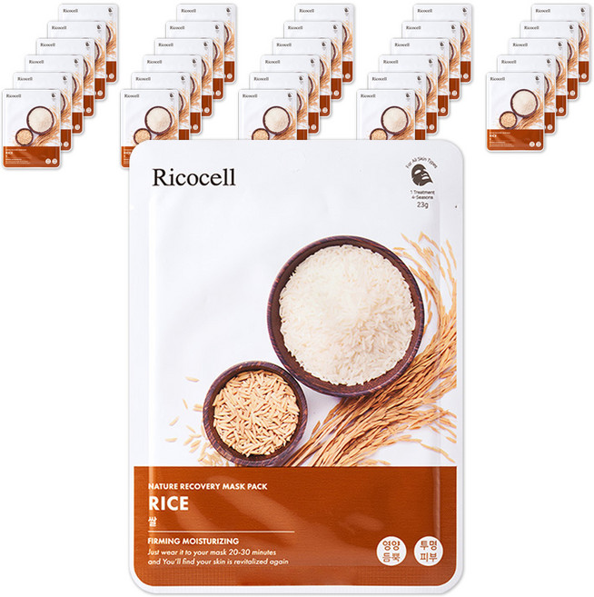 리코셀 네이처 리커버리 마스크팩 쌀 23g, 1개입, 30개