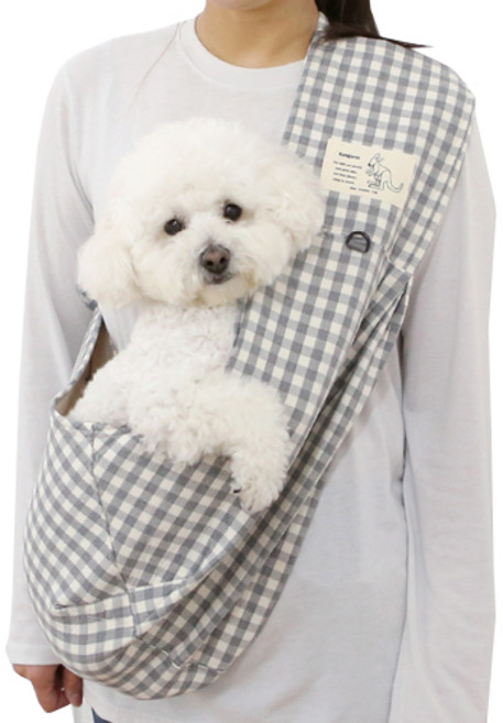 이츠독 캥거루 스마트 슬링백, 체크그레이, 1개