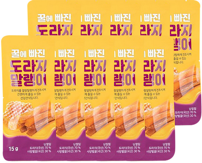 꿀에 빠진 도라지말랭이 10p, 150g, 1개