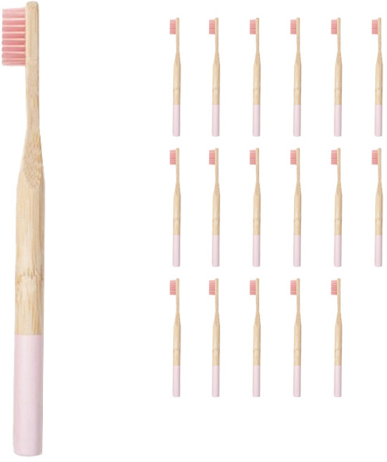 트레이드미 순한 대나무 칫솔 컬러모 분홍, 18개, 1개입