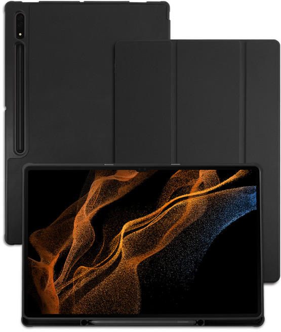 라이노핏 태블릿pc 노블 스마트커버 케이스, 블랙, 1개