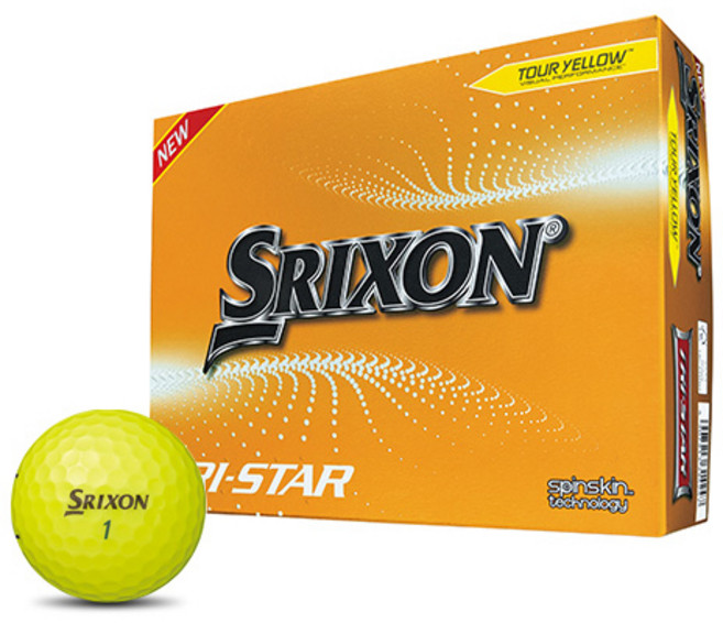 스릭슨 트라이스타4 골프공 3피스, 옐로우, 12개입, 1개