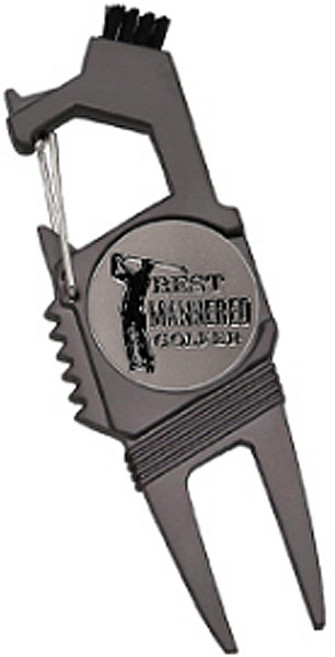 럭스골프 8가지 기능 디봇툴 그린보수기 LXACC008, 블랙, 1개