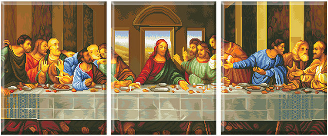 디클레어 3D DIY 보석십자수 캔버스형 3단세트 40X50cmX3, 최후의 만찬, 1세트