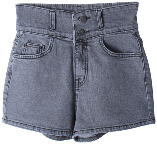 린다샵 여성용 파디인 하이웨스트 투버튼 데님 숏팬츠 PT9575K23
