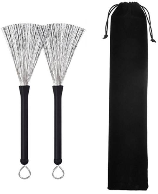 와이든컴퍼니 와이어 브러쉬 스틸 재즈 파워비트 드럼 스틱, 혼합색상, 1개