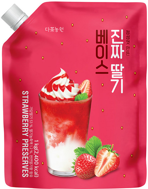 다농원 진짜딸기 베이스, 1kg, 1개