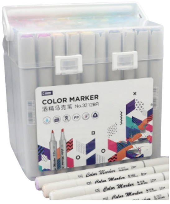 마커펜 Q6 박스형, 1개, 12색