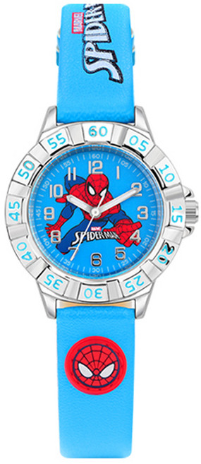 SIMPLELIFE 마블 남아용 스파이더맨 가죽밴드 손목시계 소형 MA021 SP