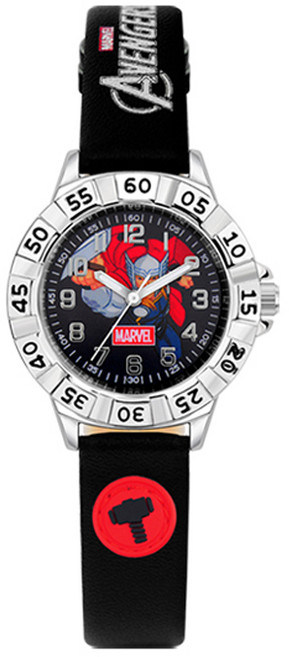 SIMPLELIFE 마블 남아용 토르 가죽밴드 손목시계 소형 MA021 THOR