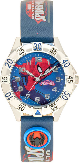 마블 남아용 스파이더맨 가죽밴드 손목시계 소형 MA001-SPNY