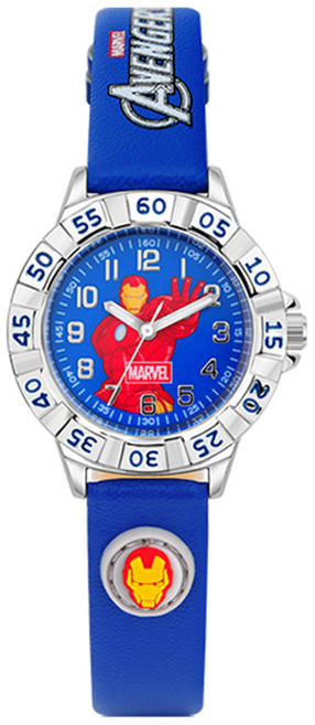 마블 남아용 어벤져스 아이언맨 가죽밴드 손목시계 소형 MA021-IR