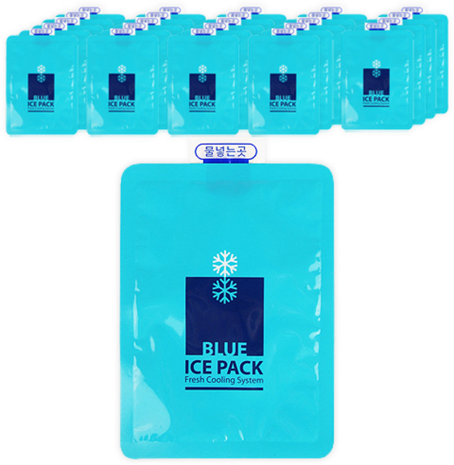 우림 블루 아이스팩 젤 반제품 중 15 x 20 cm, 1개, 25개