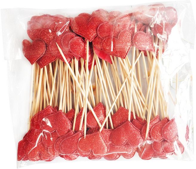 써니토퍼 하트 미니픽, 빨간색, 100개