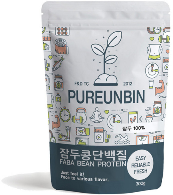 푸른빈 잠두콩 파바빈 단백질 분말 가루, 1개, 300g