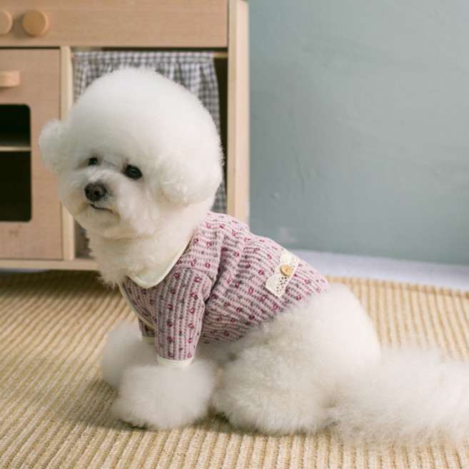 에이미러브즈펫 반려동물 큐티카라 가디건, 퍼플, 1개