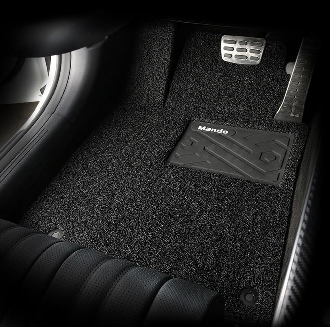 HL만도 컬러풀 와이드 볼륨쿠션 코일카매트 1열 + 2열, 제네시스 G80 DH 4륜 2016년 7월~2020년 3월, 블랙