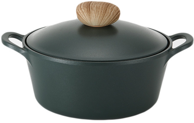 네오플램 레트로T 양수냄비, 22cm, 다크그린, 1개