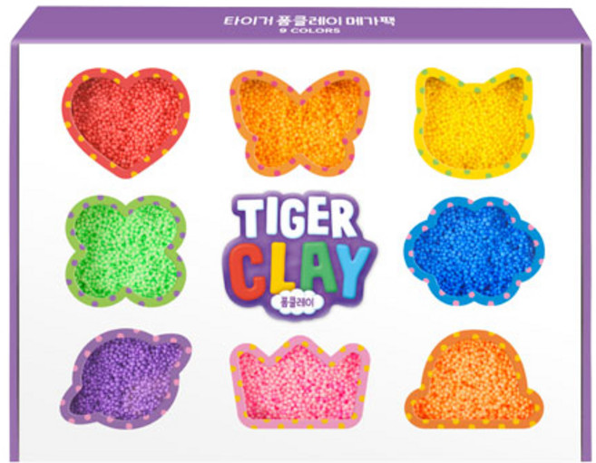 마이리틀타이거 타이거 폼클레이 메가팩, 1세트, 빨강, 주황, 노랑, 연두, 파랑, 보라, 분홍, 형광 노랑, 형광 주황