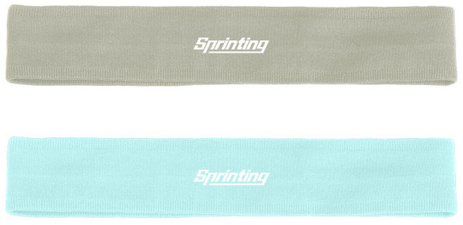 스프린팅 헤어밴드 4cm 2종 세트, 그레이, 스카이블루, 1개