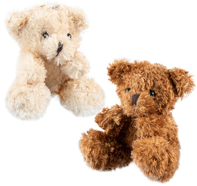 어반카 부클 곰인형 키링 2종 세트, 1세트, 베이지 + 브라운