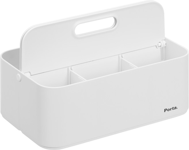 리템 포르타 폴드 손잡이 접이식 다용도 수납 정리함, 화이트불투명, 1개