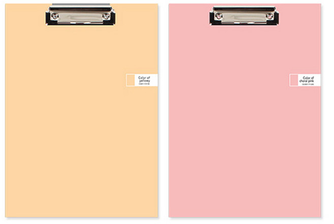 톡톡팬시 CMYK 컬러 클립보드 A4 2종 세트, 옐로우, 핑크, 1세트