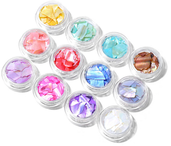 스위스녹스 자개 글리터 네일 파츠 12종 세트, 1개, 06