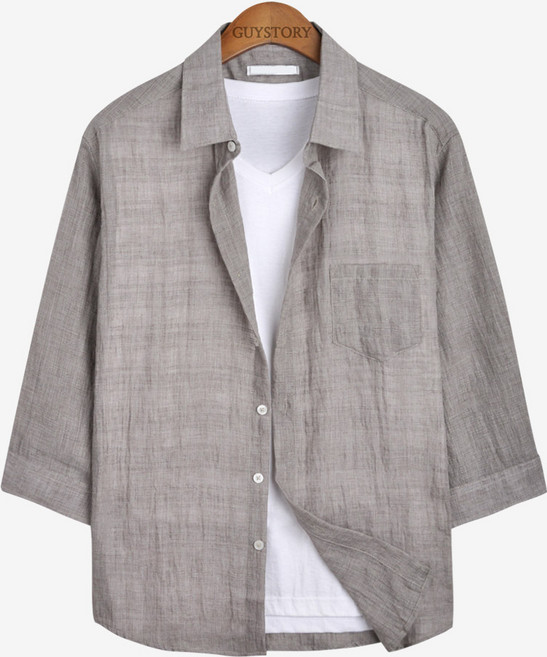 가이스토리 남성용 빅사이즈 캐주얼 서키즈 7부 셔츠