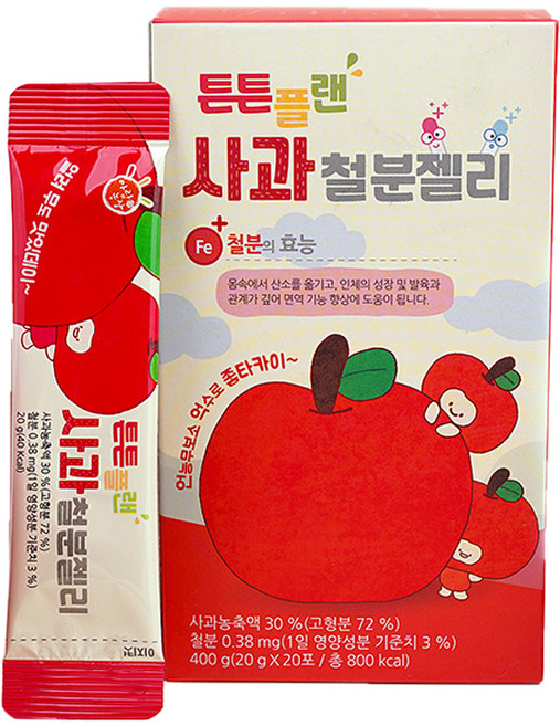 아람농장 튼튼플랜 사과맛 철분젤리 20p, 400g, 1개