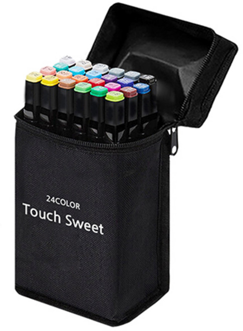 Touch Sweet 트윈 마카펜 세트, 1세트, 24색