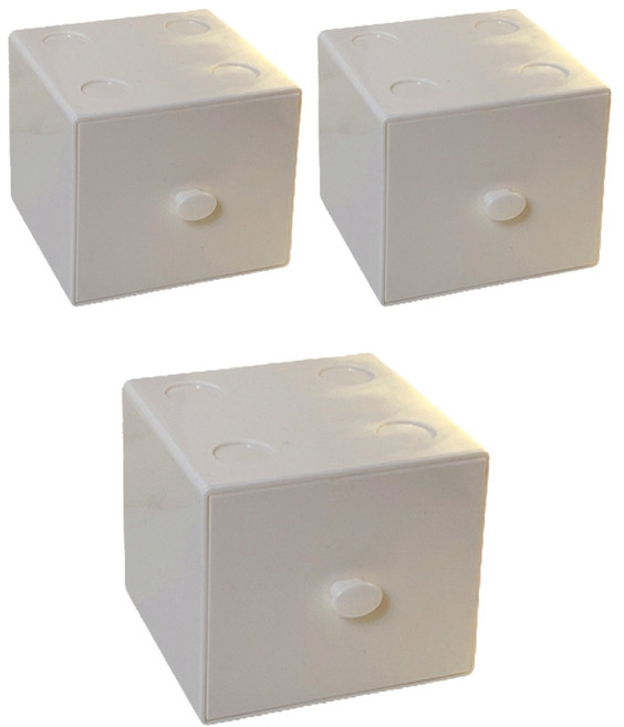 원미닛 탁상용 마카롱 컬러 블록 미니 서랍장 3p, 화이트, 1단