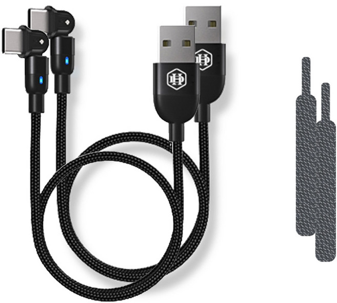 DAEHAN AUTOMOBILE 車用 Type-C to USB 180度旋轉高速充電線 2入, 單一顏色, 1m, 2個