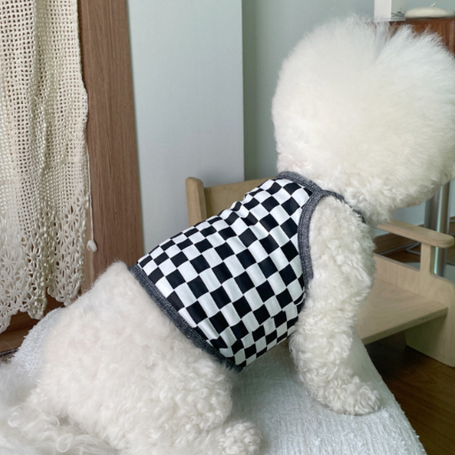 바이담수미 반려동물 체크체크 끈나시, 블랙, 1개