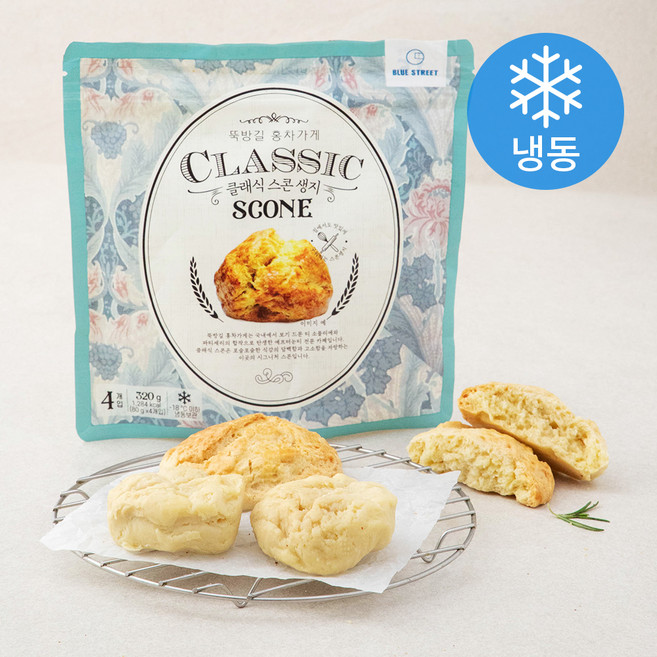 뚝방길홍차가게 클래식 스콘 생지 (냉동), 80g, 4개입, 1개