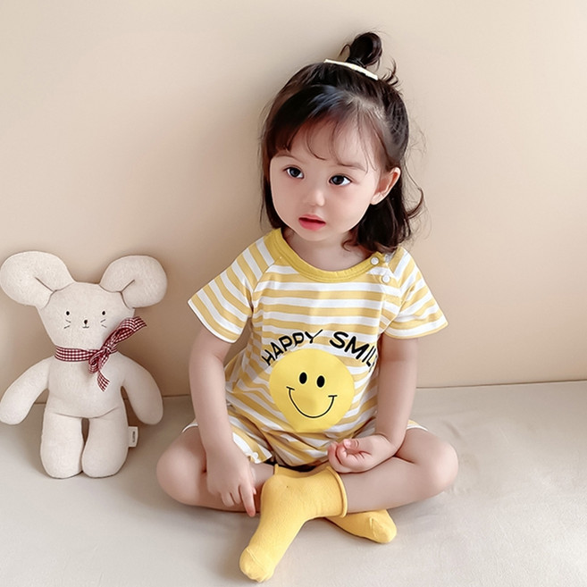 조이멀티 엠케이 신생아용 반팔 스마일 우주복