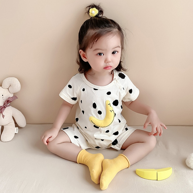 조이멀티 엠케이 신생아용 반팔 바나나 우주복
