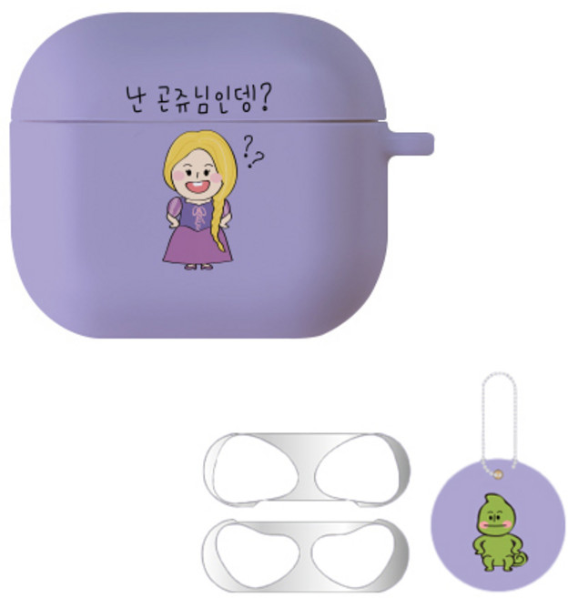 코쿼드 9C9C 곤쥬 에어팟 3세대 젤리 케이스, 긴머리 곤쥬