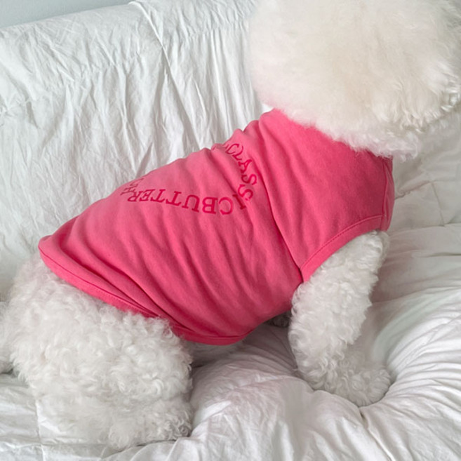 bydamsoomi 狗狗情侶裝 愛心字母 飼主服飾, 粉紅色