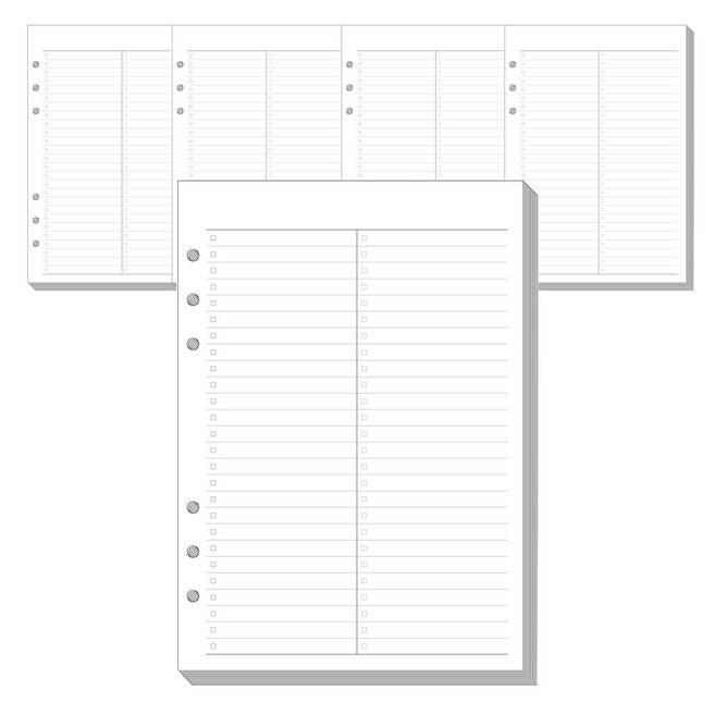 워너디스 A5 6공 기본 리필 내지 18 체크리스트 5p, 20매