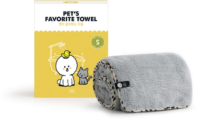 보리홈 반려동물 펫이 좋아하는 타올, 화이트 땡땡이, 1개